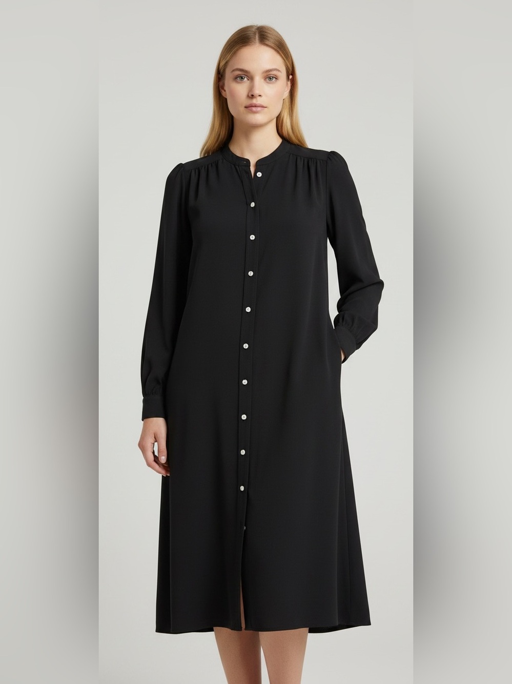 J.Crew ✨ Black Button Front Mini Dress